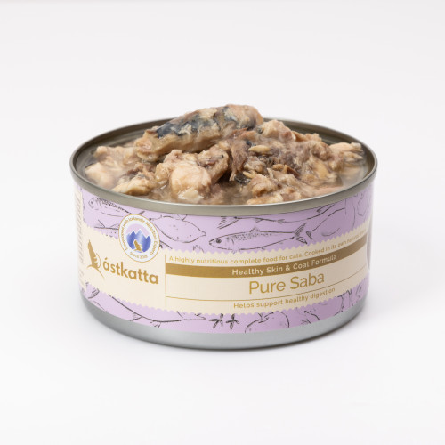 (新舊包裝隨機) Astkatta 170g [大256] Pure Saba 肉絲保健主食罐 野生鯖花魚 護膚美毛配方 170克 (低磷) (大Pure Saba)